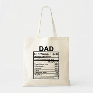 Dad Nutritional Facts Tote Bag