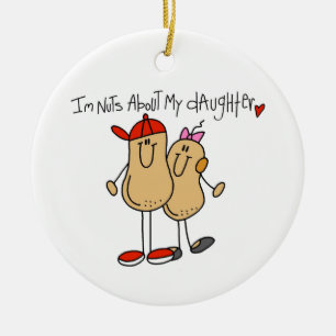 Dad - Nuts About My Daughter T-shirts and Gifts Ceramic Tree Decoration
