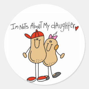 Dad - Nuts About My Daughter T-shirts and Gifts Classic Round Sticker