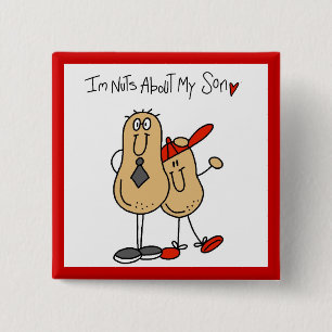 Dad - Nuts About My Son T-shirts and GiftsD 15 Cm Square Badge