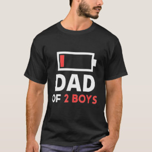 Dad Of 2 Boys From Son Fathers Day Birthday Mens T-Shirt