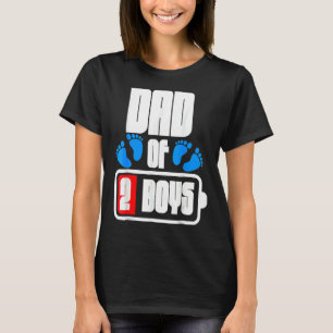 Dad Of 2 Boys Low Battery Father's Day Expectant D T-Shirt