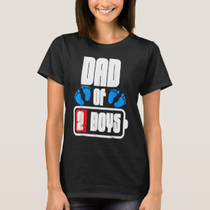 Dad Of 2 Boys Low Battery Father's Day Expectant D T-Shirt
