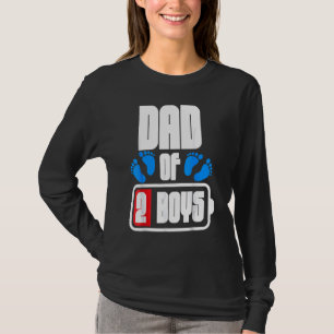 Dad Of 2 Boys Low Battery Father's Day Expectant D T-Shirt