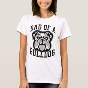 Dad Of A Bulldog Footll Game Day Print Dad Black B T-Shirt