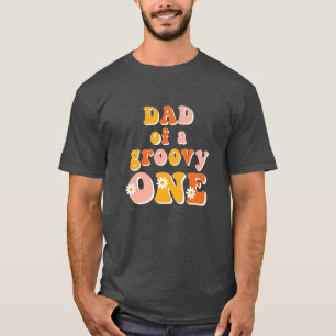 Dad of a Groovy One Retro First Birthday Shirt