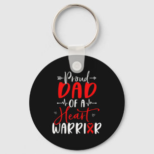 Dad of a heart warrior father heart disease key ring