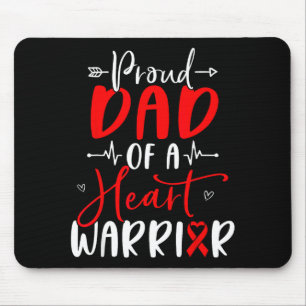 Dad of a heart warrior father heart disease mouse mat
