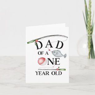 Dad Of A One Year Old Fishing Boy 1st Birthday Ofi Card
