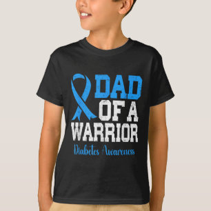 Dad Of A T1d Warrior Diabetes Awareness Blue Ribbo T-Shirt