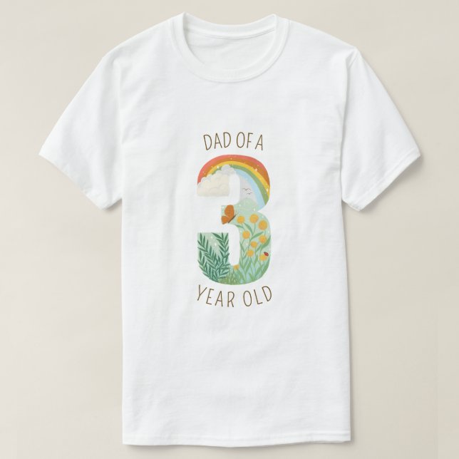 Dad of a Three Year Old Nature Lover T-Shirt (Design Front)