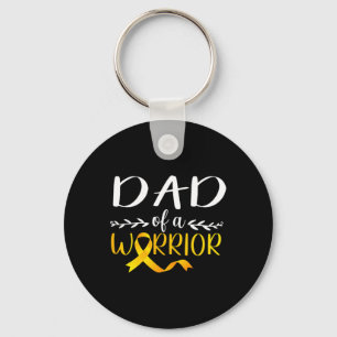 Dad Of A Warrior Childhood Cancer Awareness Suppor Key Ring