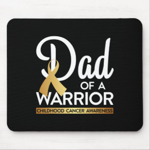 Dad Of A Warrior Childhood Cancer Gold Ribbon Mouse Mat