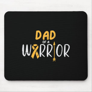 Dad Of A Warrior Childhood Cancer Ribbon Awareness Mouse Mat