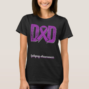 Dad Of A Warrior Epilepsy Dad Purple Ribbon Suppor T-Shirt