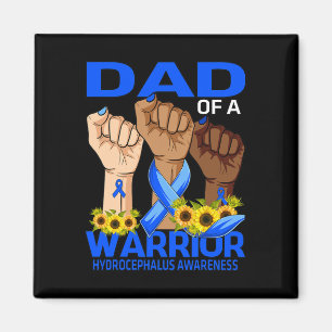 Dad Of A Warrior Hydrocephalus Awareness Sunflower Magnet