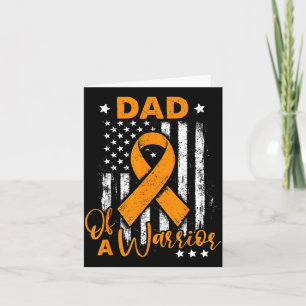 Dad of a warrior leukaemia awareness usa flag card