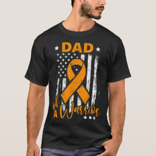 Dad of a warrior leukaemia awareness usa flag T-Shirt