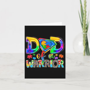 Dad Of A Warrior Puzzle World Autism Awareness Day Card