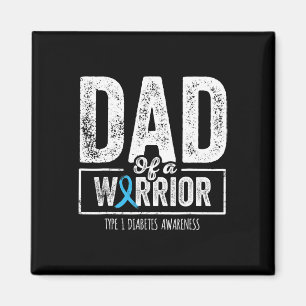 Dad Of A Warrior Type 1 Diabetes Awareness Ribbon Magnet