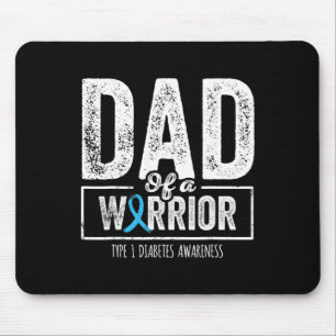 Dad Of A Warrior Type 1 Diabetes Awareness Ribbon  Mouse Mat
