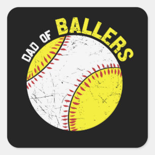 Dad Of Ballers   baseball family design Square Sticker