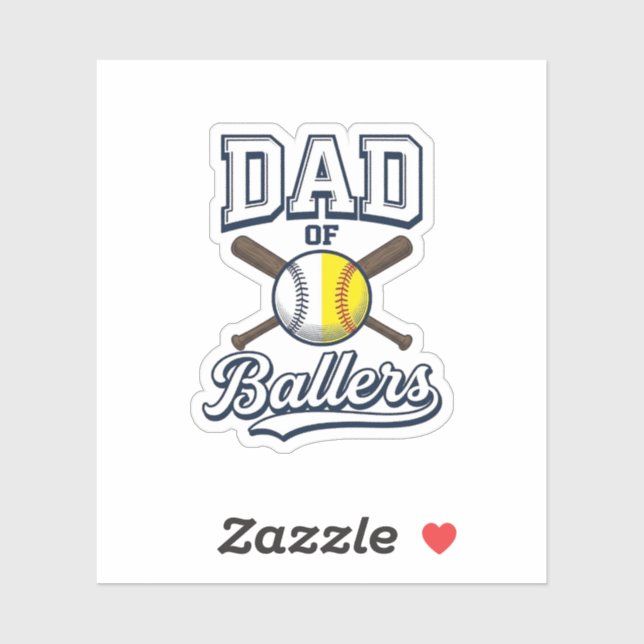 Dad of Ballers Baseball Softball Vintage Design_1 (Sheet)