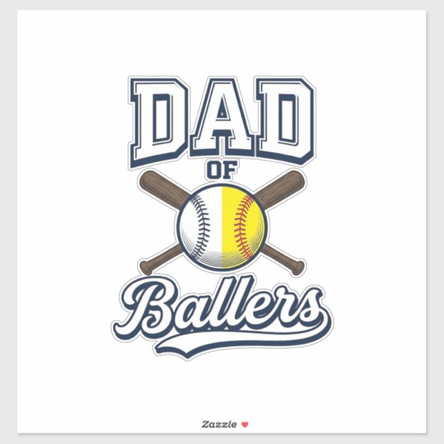 Dad of Ballers Baseball Softball Vintage Design_1 (Sheet)