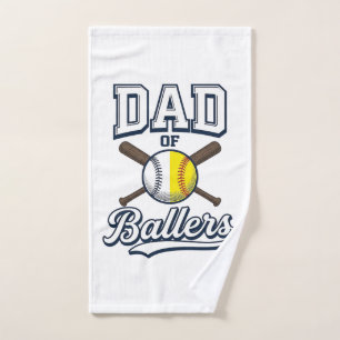 Dad of Ballers Baseball Softball Vintage Design_1 Hand Towel