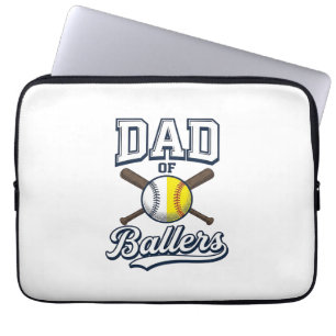 Dad of Ballers Baseball Softball Vintage Design_1 Laptop Sleeve