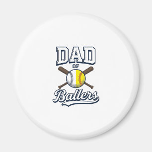 Dad of Ballers Baseball Softball Vintage Design_1 Magnet