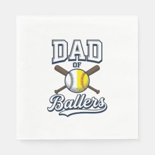 Dad of Ballers Baseball Softball Vintage Design_1 Napkin