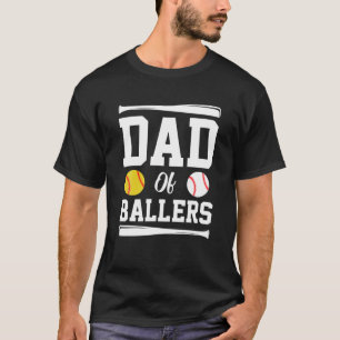 Dad Of Ballers Father's Day Gift Softball Dad Base T-Shirt