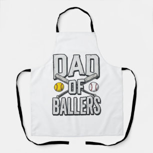 Dad of Ballers Softball and Baseball Vintage Shirt Apron