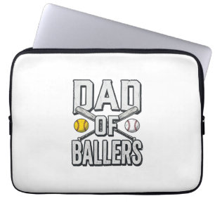 Dad of Ballers Softball and Baseball Vintage Shirt Laptop Sleeve