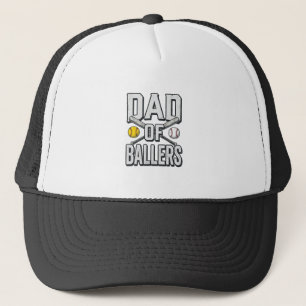 Dad of Ballers Softball and Baseball Vintage Shirt Trucker Hat