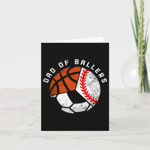 Dad Of Ballers Sports Lover Gift For Fathers Day Card