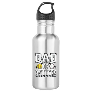 Dad Of Ballers Vintage Baseball Softball Shirt Des 532 Ml Water Bottle