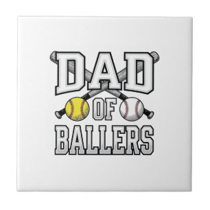 Dad Of Ballers Vintage Baseball Softball Shirt Des Tile