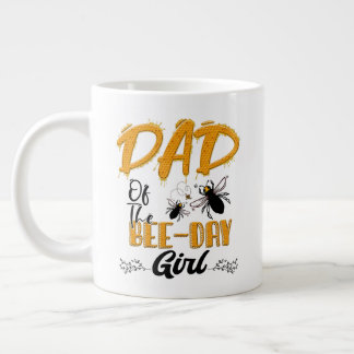 Dad Of Bee Day Girl Hive Party Matching Birthday Large Coffee Mug