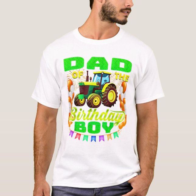 Dad of Birthday Boy Farm T-Shirt (Front)