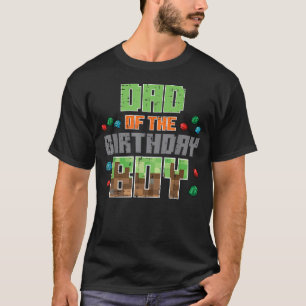 Dad Of Birthday Boy Pixel Gaming Bday Party T-Shirt