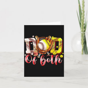 Dad Of Both Baseball Softball Dad Vintage Fathers Card