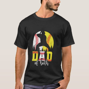 Dad Of Both Boy And Girl Baseball Softball Fathers T-Shirt