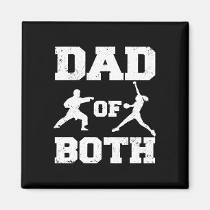 Dad Of Both Funny Karate Softll Dad Magnet