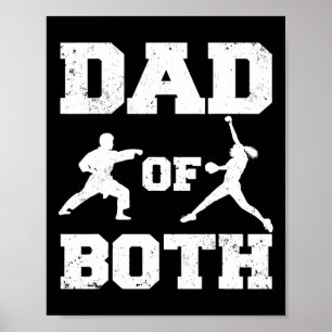Dad Of Both Funny Karate Softll Dad Poster