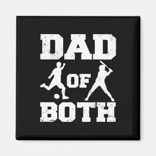 Dad Of Both Funny Soccer Sell Dad Magnet