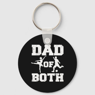 Dad Of Both Llet Soccer Funny Dance Sports Dad Key Ring
