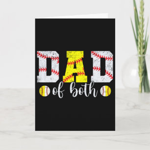 Dad Of Both Sell Softll For Men Boys Happy Fathers Card
