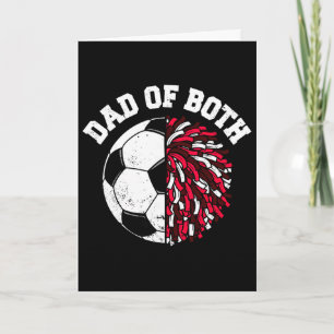 Dad Of Both Soccer Cheer Dad Funny Sports Dad Card